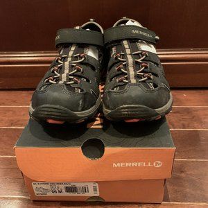 Merrell Hydro Hiker Black Sandals Velcro Water Shoes Kids Youth Size 6